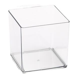 透明收纳盒正方形盒子方缸方盒无盖加厚PET塑料摔不坏绿植容器