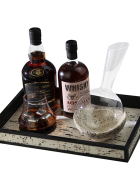 【轻奢风格样板间】设计师原创设计醒酒器酒杯酒具套装带托盘杯垫