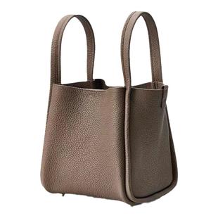 紫色2025新款水桶包女高级感包包女款斜挎包真皮小拎手提菜篮子包