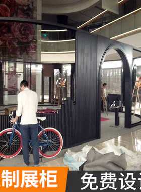 网红店铺展示柜 烤漆密度板展位商场品牌男装快闪店展架可安装