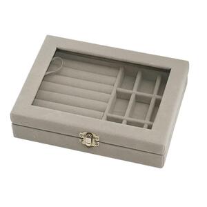 大容量绒布首饰盒2025年新款戒指耳环项链耳饰耳钉收纳高级感防尘