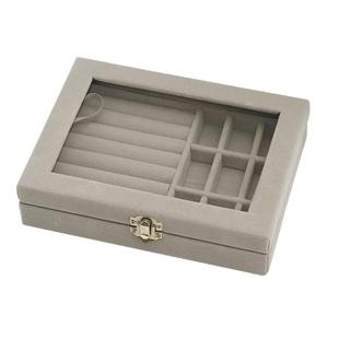 大容量绒布首饰盒2025年新款戒指耳环项链耳饰耳钉收纳高级感防尘