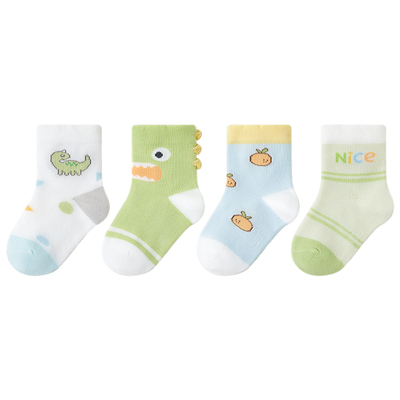 小龙人无骨男宝中筒薄棉袜子