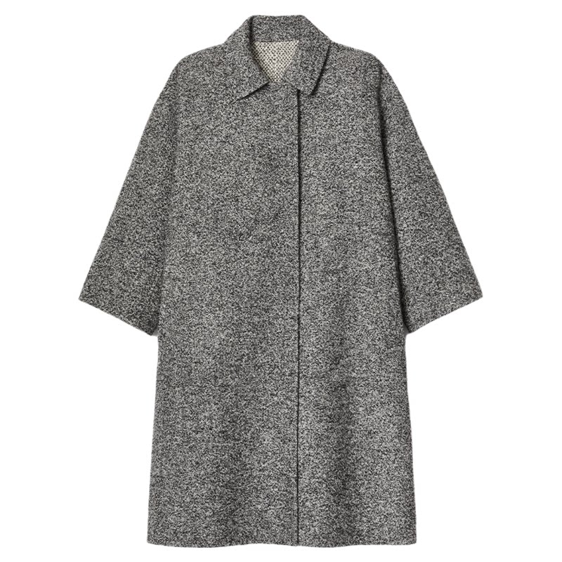 LAFAYETTE148/拉飞逸 双面羊驼毛呢微茧型廓形大衣简约风通勤外套