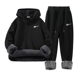 回力男士冬季套装2025新款加绒加绒卫衣卫裤两件套青少年运动一套