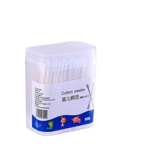 婴儿棉签耳勺二合一棉签棒新生儿消毒护理棉签螺旋头掏耳朵盒装