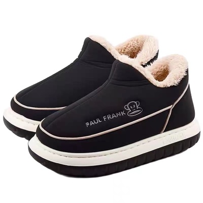 大嘴猴冬季加绒情侣款高帮棉鞋