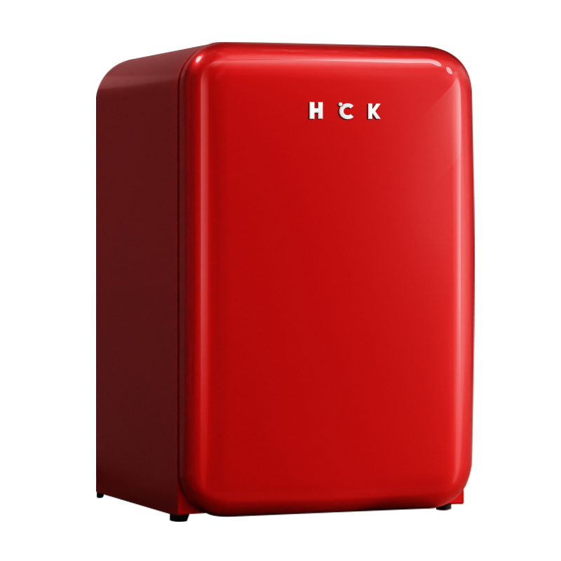 HCK哈士奇130RDC复古冰箱小型家用客厅冷藏冷冻迷你网红奶油风