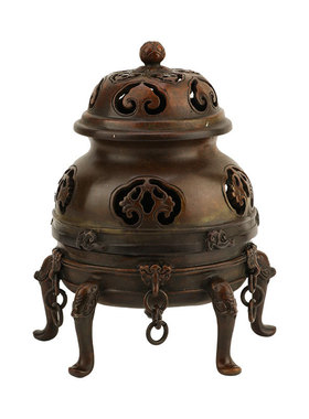 手工仿古黄铜帝王炉香炉摆件