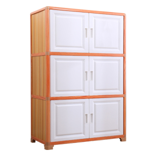 简约现代大容量储物柜加厚塑料儿童衣柜双开门收纳柜子玩具五斗橱