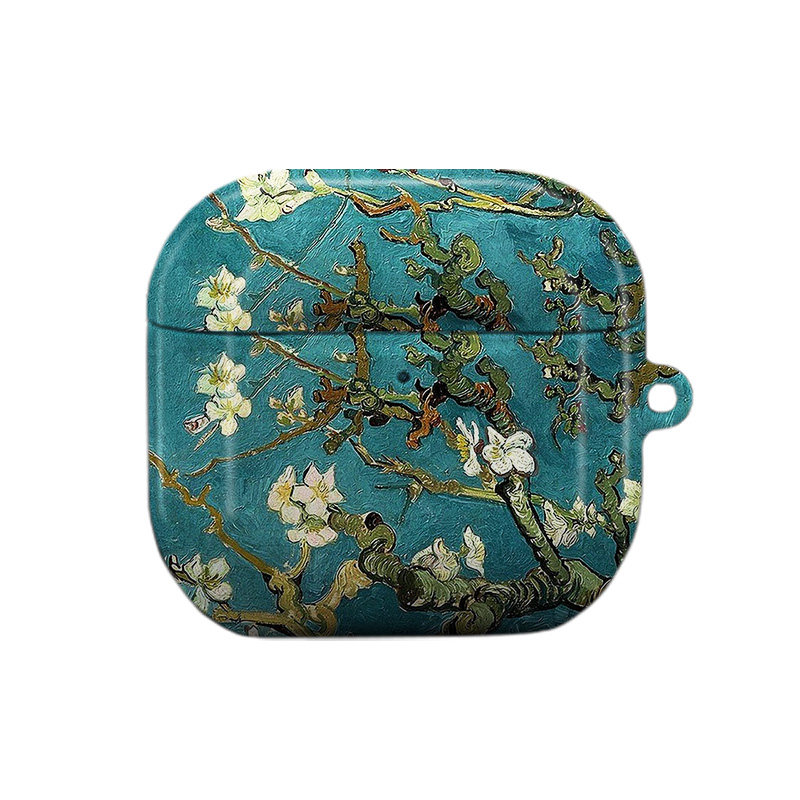 【烤漆】适用苹果airpodspro3潮牌airpods 4保护套airpods3壳苹果蓝牙耳机壳梵高杏仁花小众高级感男
