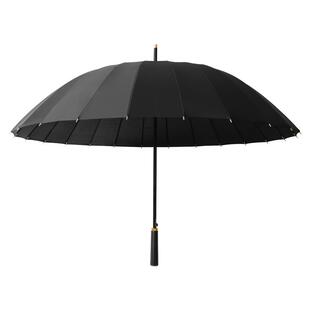 24骨长柄雨伞男士大号加大加厚加固自动暴雨抗风商务直杆双人伞