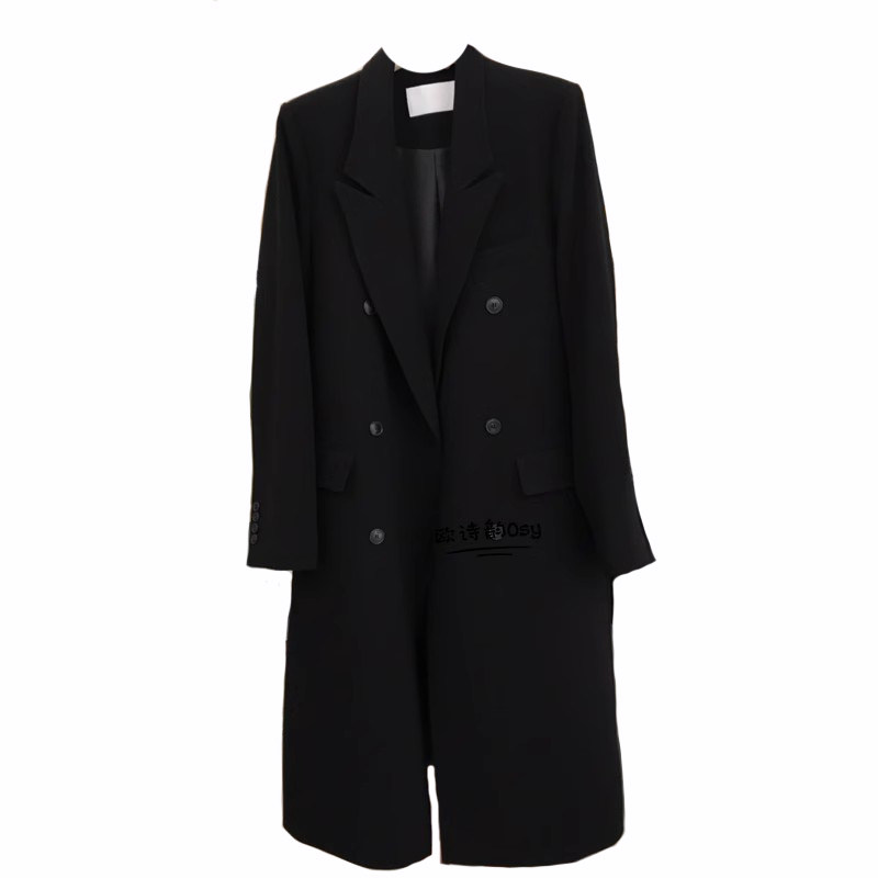 中长款西装外套女韩版双排扣西服