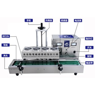 玻璃塑料瓶子铝箔片面膜封口机 1800全自动电磁感应铝箔封口机