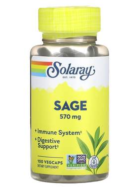 Solaray种植鼠尾草胶囊支持中枢神经系统健康呵护肠胃健康