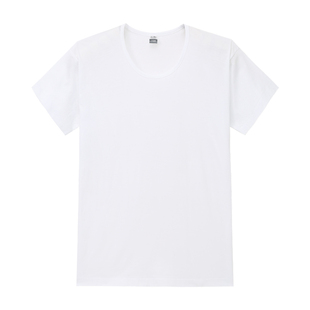 三枪纯棉T恤爸爸短袖老头衫白色上衣中老年老人宽松夏季薄款汗衫