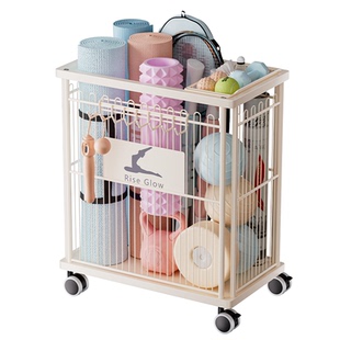 瑜伽垫收纳筐健身运动器材置物架篮球羽毛球提壶哑铃工具收纳架子