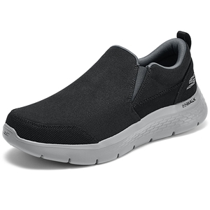 Skechers斯凯奇夏季男鞋复古一脚蹬健步鞋厚底耐磨帆布休闲运动鞋