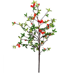 仿真石榴花装饰假花果树工程造景长枝干花插花艺家居饰品落地摆件