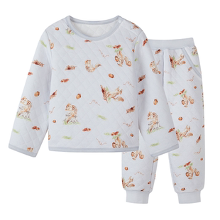 ibaby×outlast保暖恒温儿童家居服男女夹棉睡衣冬宝宝空气层套装