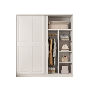 欧式推拉门衣柜家用卧室出租房用小户型木质柜子包安装定制大衣橱