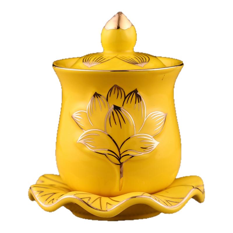 描金莲花陶瓷大悲家用佛前寺庙