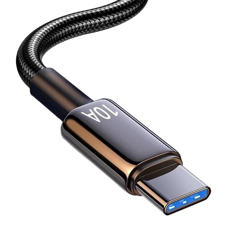 10A超级快充线适用华为/荣耀/vivo扁圆typec口闪充数据线车载充电器240w编织