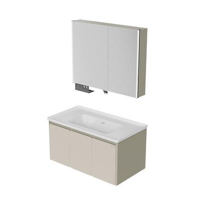 【焕新补贴15%】九牧简约风折叠镜浴室柜组合陶瓷一体盆薄荷系列