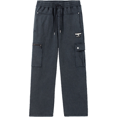 BOYLONDON男女同款长裤休闲百搭直筒宽松灰色工装裤N15042