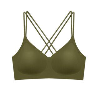 今尚儿交叉美背无痕小胸聚拢内衣女无钢圈薄款吊带光面不溜肩夏季