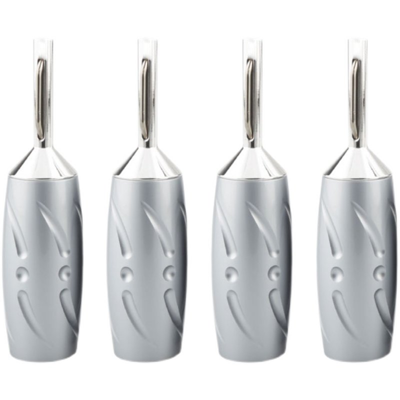 Viborg维堡功放音箱喇叭线插头纯紫铜镀铑发烧免焊接音响香蕉插头