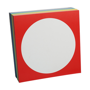 外方内圆形彩色卡纸儿童美术绘画纸边框镜片卡纸马克纸素描纸白色黑色灰色绿湖蓝色柠檬黄中国红加厚圆形卡纸