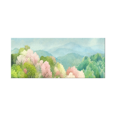 奶油风樱花风景沙发背景墙挂画