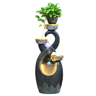 风车流水摆件循环水客厅鱼缸室内招财庭院假山水景喷泉造景风水轮