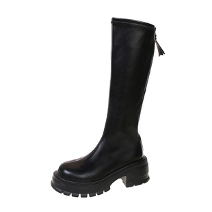 长筒靴女骑士靴2025新款弹力瘦瘦靴厚底高筒靴小个子不过膝长靴子