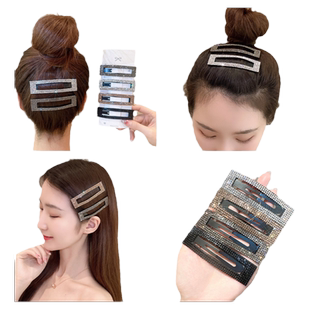 网红方形水钻一字bb夹侧边刘海碎发夹子后脑勺发卡头饰2025年新款