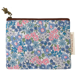 赛里木蓝 证件护照包女驾驶证卡包小碎花棉布拉链零钱包收纳袋子