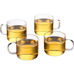 金灶K-106水杯带把全玻璃杯ins风杯子耐高温家用套装小茶杯花茶杯