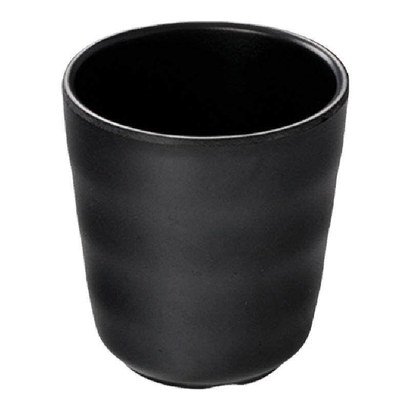 A5密胺杯子黑色塑料杯日式茶杯商用仿瓷水杯餐饮热饮杯树脂防摔杯