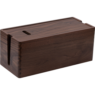 梵瀚 实木桌面电线收纳盒光猫路由器置物架机顶盒排插插座理线盒