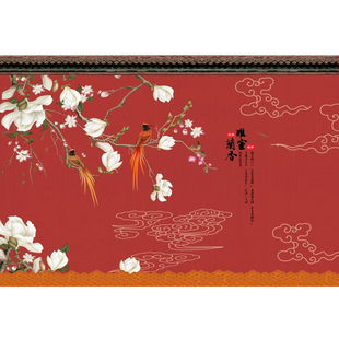 中式红墙屋檐墙纸故宫红建筑壁画中国风客厅书房茶室餐厅大气壁纸