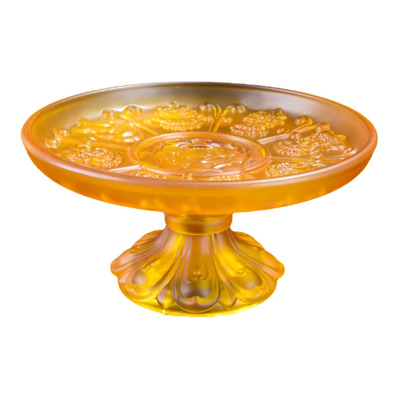 八吉祥仿琉璃用品莲花果盘