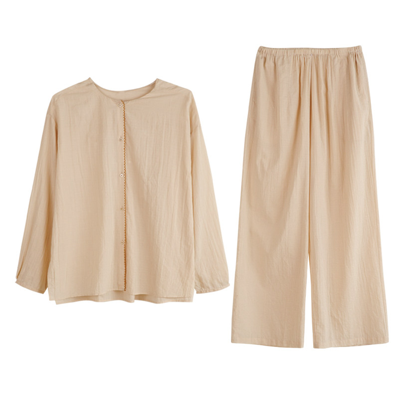 好睡眠推荐 经典版型100棉精致提花 柔软处理睡衣套装