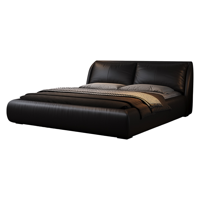 格调宣言现代简约进口牛皮高端大气1米8床轻奢婚床意式主卧软包床