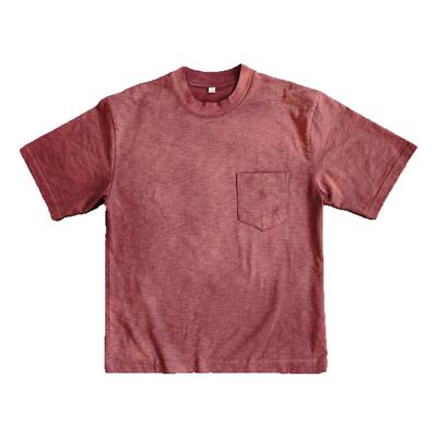 威络铁锈红竹节纹短袖T恤280g