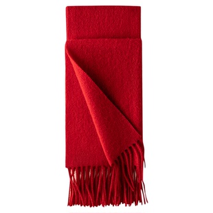 HR赫莲娜羊毛红色围巾女款2025新款冬奢侈品牌披肩高端大气上档次