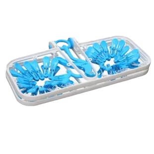 32夹折叠衣架成人防风晾衣架塑料多夹子儿童袜子架婴儿晾晒架子