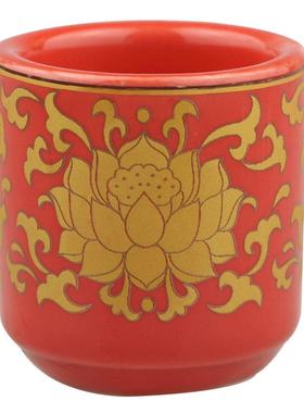 陶瓷水杯家居摆件佛前小号莲花杯