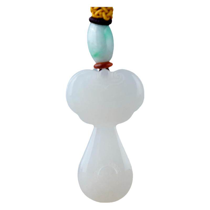 玉友和田玉羊脂白如意吊坠孤品
