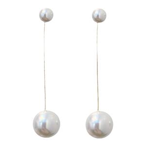 2026年新款流苏珍珠白耳环女高档